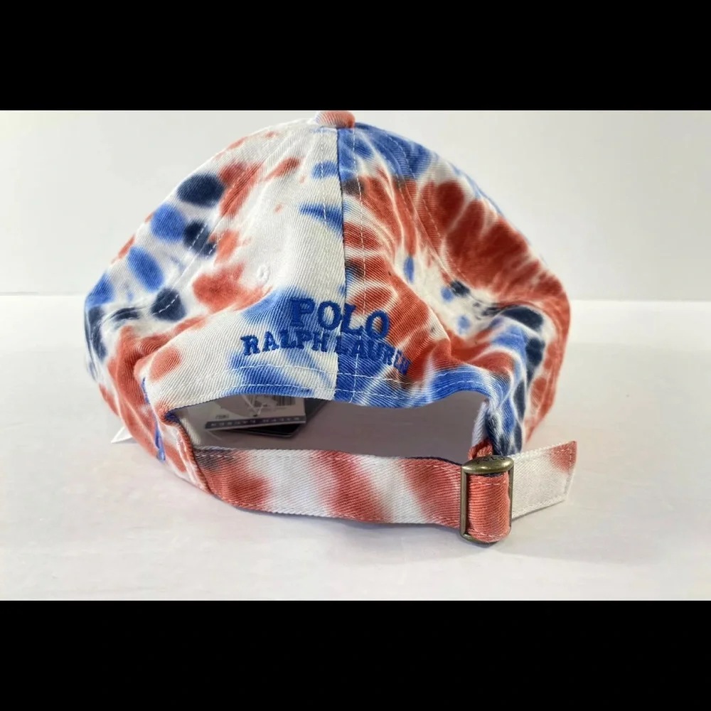 Polo Ralph Lauren Tie Dye Spell Out Script Strapback Dad Hat - Picture 4 of 7
